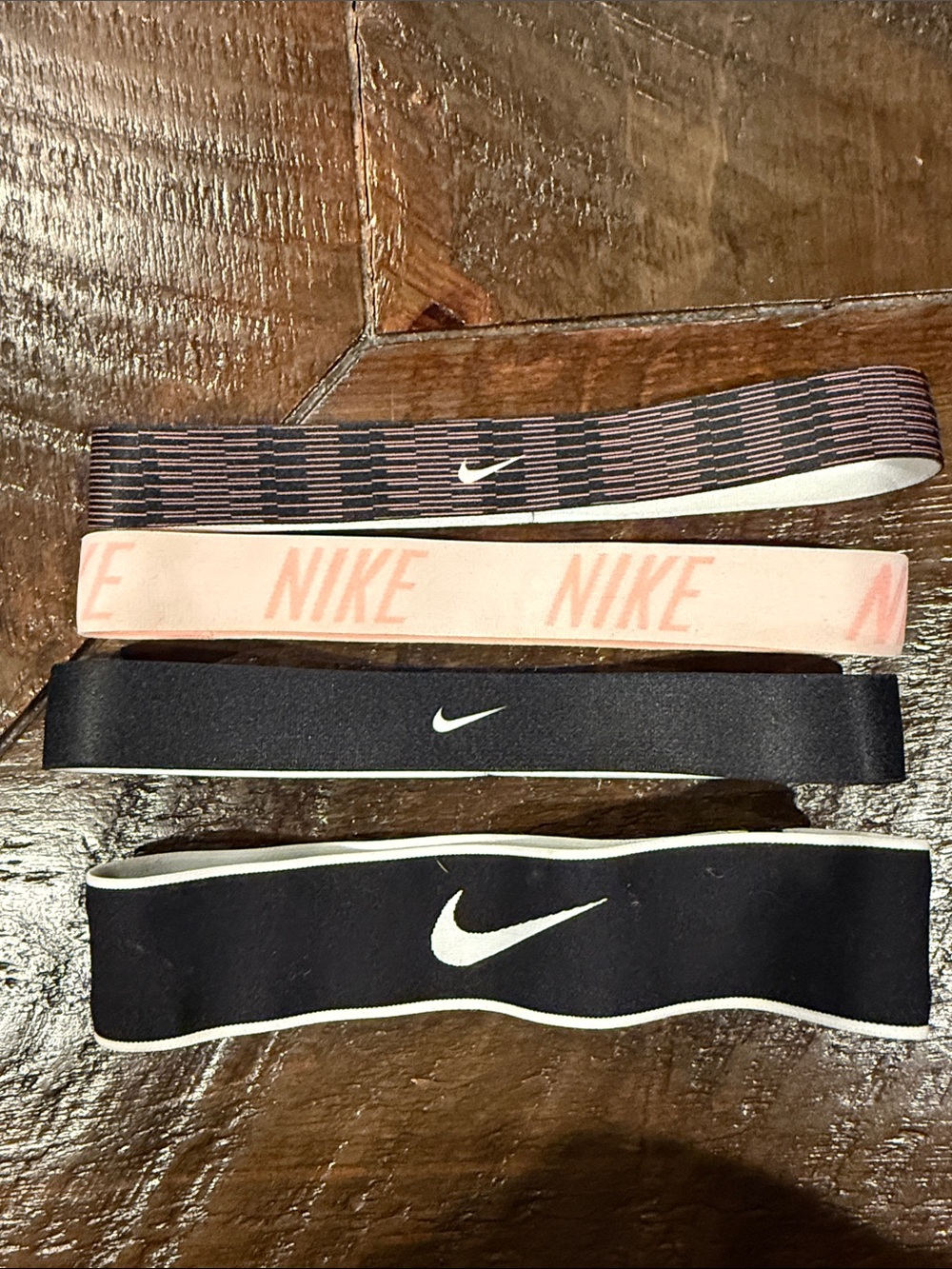 Nike Black and Light Pink Stretch Headband Set